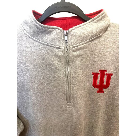 Indiana Hoosiers Colosseum 1/4 zip Pullover Sweatshirt Men's XXL Gray IU Logo - Picture 7 of 11